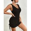 imageBsubseach Womens Sexy Swimsuit Coverup Sleeveless Tank Beach Dress with Drawstring Bodycon Summer Mini Dress Coverups 2025Black