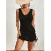 imageBsubseach Womens Sexy Swimsuit Coverup Sleeveless Tank Beach Dress with Drawstring Bodycon Summer Mini Dress Coverups 2025Black