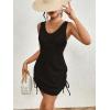 imageBsubseach Womens Sexy Swimsuit Coverup Sleeveless Tank Beach Dress with Drawstring Bodycon Summer Mini Dress Coverups 2025Black