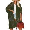imageBsubseach Lace Kimonos for Women 2025 Swim Cover Up Summer Beach Coverup Open Front Sheer Kimono CardiganGreen