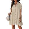 imageBsubseach Swimsuit Coverup for Women Swimwear Button Bathing Suit Cover Up Shirt Casual Dresses Beach Vacation WearBeige