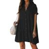 imageBsubseach Swimsuit Coverup for Women Swimwear Button Bathing Suit Cover Up Shirt Casual Dresses Beach Vacation WearBlack