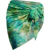 imageBsubseach Women 2025 Beach Sarong Bathing Suit Tie Dye Wrap Skirt Sheer Bikini Swimsuit Cover Ups for SwimwearGreen Yellow