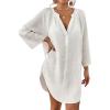 imageBsubseach Women Beach Cover Ups Shirt Bikini Swimsuit Coverup Swimwear Bathing Suit Cover UpWhite