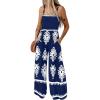 imageBsubseach Women Boho Jumpsuits Sleeveless Floral Print High Waist Wide Leg Overalls with Pocket 2025 Summer Vacation OutfitsDeep Blue
