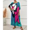 imageBsubseach Long Swimsuit Coverup for Women Plus Size Kaftan Dress Summer Beach Cover Up CaftanBlueflower Print