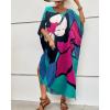 imageBsubseach Long Swimsuit Coverup for Women Plus Size Kaftan Dress Summer Beach Cover Up CaftanBlueflower Print