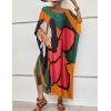 imageBsubseach Long Swimsuit Coverup for Women Plus Size Kaftan Dress Summer Beach Cover Up CaftanLflower Print