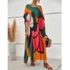 imageBsubseach Long Swimsuit Coverup for Women Plus Size Kaftan Dress Summer Beach Cover Up CaftanLflower Print