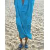 imageBsubseach Women Plaid Swimsuit Cover Up V Neck Kaftan Dresses Caftan Maxi DressBlue