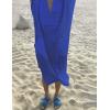 imageBsubseach Women Plaid Swimsuit Cover Up V Neck Kaftan Dresses Caftan Maxi DressDark Blue