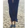 imageBsubseach Women Plaid Swimsuit Cover Up V Neck Kaftan Dresses Caftan Maxi DressNavy Blue