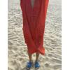 imageBsubseach Women Plaid Swimsuit Cover Up V Neck Kaftan Dresses Caftan Maxi DressOrange Red