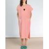 imageBsubseach Women Plaid Swimsuit Cover Up V Neck Kaftan Dresses Caftan Maxi DressPink
