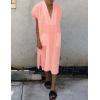 imageBsubseach Women Plaid Swimsuit Cover Up V Neck Kaftan Dresses Caftan Maxi DressPink