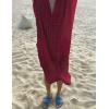 imageBsubseach Women Plaid Swimsuit Cover Up V Neck Kaftan Dresses Caftan Maxi DressRed