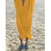 imageBsubseach Women Plaid Swimsuit Cover Up V Neck Kaftan Dresses Caftan Maxi DressYellow