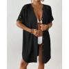 imageBsubseach Swimsuit Coverup for Women Bathing Suit Cover Up Button Down Shirt Beach Dress Vacation OutfitsBlack