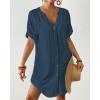imageBsubseach Swimsuit Coverup for Women Bathing Suit Cover Up Button Down Shirt Beach Dress Vacation OutfitsDark Blue