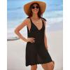 imageBsubseach Swimsuit Coverup for Women Crochet Bathing Suit Cover Up 2025 Summer Swimwear Knit Sleeveless Beach Tank DressBlack