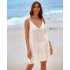 imageBsubseach Swimsuit Coverup for Women Crochet Bathing Suit Cover Up 2025 Summer Swimwear Knit Sleeveless Beach Tank DressWhite