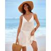 imageBsubseach Swimsuit Coverup for Women Crochet Bathing Suit Cover Up 2025 Summer Swimwear Knit Sleeveless Beach Tank DressWhite