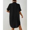 imageBsubseach Swimsuit Coverup for Women Swiss Dot Bathing Suit Swimwear Button Down Beach Shirt Cover Up Resort WearBlack