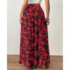 imageBsubseach Wide Leg Pants Woman Flowy Floral Palazzo Pants for Women High Waisted Summer Casual Trousers Cruise OutfitsBlack Red
