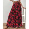 imageBsubseach Wide Leg Pants Woman Flowy Floral Palazzo Pants for Women High Waisted Summer Casual Trousers Cruise OutfitsBlack Red