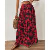 imageBsubseach Wide Leg Pants Woman Flowy Floral Palazzo Pants for Women High Waisted Summer Casual Trousers Cruise OutfitsBlack Red