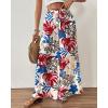 imageBsubseach Wide Leg Pants Woman Flowy Floral Palazzo Pants for Women High Waisted Summer Casual Trousers Cruise OutfitsColorful