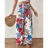 imageBsubseach Wide Leg Pants Woman Flowy Floral Palazzo Pants for Women High Waisted Summer Casual Trousers Cruise OutfitsColorful