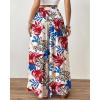 imageBsubseach Wide Leg Pants Woman Flowy Floral Palazzo Pants for Women High Waisted Summer Casual Trousers Cruise OutfitsColorful