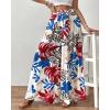 imageBsubseach Wide Leg Pants Woman Flowy Floral Palazzo Pants for Women High Waisted Summer Casual Trousers Cruise OutfitsColorful
