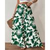 imageBsubseach Wide Leg Pants Woman Flowy Floral Palazzo Pants for Women High Waisted Summer Casual Trousers Cruise OutfitsGreen