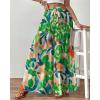 imageBsubseach Wide Leg Pants Woman Flowy Floral Palazzo Pants for Women High Waisted Summer Casual Trousers Cruise OutfitsGreen Printed