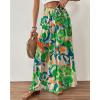 imageBsubseach Wide Leg Pants Woman Flowy Floral Palazzo Pants for Women High Waisted Summer Casual Trousers Cruise OutfitsGreen Printed