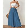 imageBsubseach Wide Leg Pants Woman Flowy Floral Palazzo Pants for Women High Waisted Summer Casual Trousers Cruise OutfitsHazy Blue