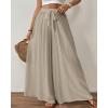 imageBsubseach Wide Leg Pants Woman Flowy Floral Palazzo Pants for Women High Waisted Summer Casual Trousers Cruise OutfitsLight Khaki