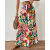 imageBsubseach Wide Leg Pants Woman Flowy Floral Palazzo Pants for Women High Waisted Summer Casual Trousers Cruise OutfitsRed