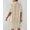 imageBsubseach Women Swimsuit Coverup Button Down Bathing Suit Cover Up for Swimwear Summer Beach Shirt Dresses Resort WearApricot