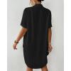imageBsubseach Women Swimsuit Coverup Button Down Bathing Suit Cover Up for Swimwear Summer Beach Shirt Dresses Resort WearBlack