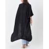 imageBsubseach Embroidery Bathing Suit Cover Ups for Women Half Sleeve Beach Kimono Swimsuit CoverupBlack
