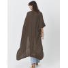 imageBsubseach Embroidery Bathing Suit Cover Ups for Women Half Sleeve Beach Kimono Swimsuit CoverupBrown