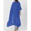 imageBsubseach Embroidery Bathing Suit Cover Ups for Women Half Sleeve Beach Kimono Swimsuit CoverupNavy
