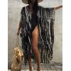 imageBsubseach Stylish Tie Dye Open Front Long Kimono Swimsuit Cover Up for Women Swimwear Cover UpsCblack Tie Dye