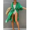 imageBsubseach Stylish Tie Dye Open Front Long Kimono Swimsuit Cover Up for Women Swimwear Cover UpsCgreen