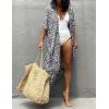 imageBsubseach Stylish Tie Dye Open Front Long Kimono Swimsuit Cover Up for Women Swimwear Cover UpsCleopard