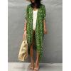 imageBsubseach Stylish Tie Dye Open Front Long Kimono Swimsuit Cover Up for Women Swimwear Cover UpsCleopard Green