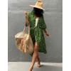 imageBsubseach Stylish Tie Dye Open Front Long Kimono Swimsuit Cover Up for Women Swimwear Cover UpsCleopard Green